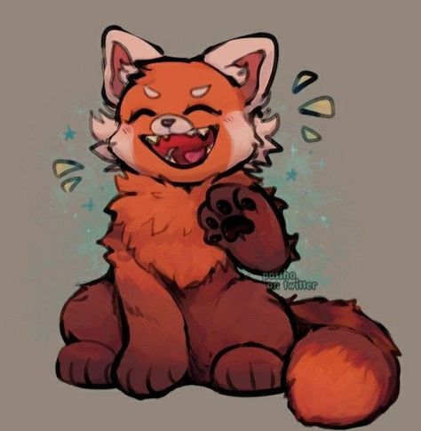 Turning Red Mei Fanart, Red Panda Oc Art, Meilin Lee Fanart, Red Panda Character Design, Red Panda Fursona, Mei Mei Turning Red, Red Panda Doodle, Red Panda Oc, Cute Red Panda Drawing