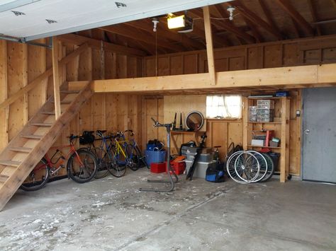 My SO and I just bought our first home, I'm more excited for the garage. - Imgur Garage Storage Loft, Build Garage, Porsche Garage, Plan Garage, Garage Floor Paint, Overhead Garage Storage, Garage Loft, Building A Garage, Overhead Garage