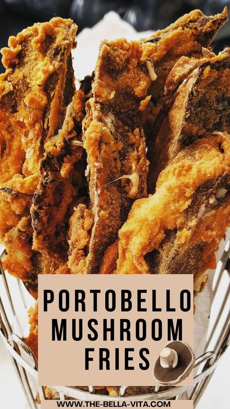 Portobello Mushroom Fries Mushroom Fries, Kfc Chicken, Vegan Fast Food, Seasonal Salad, Steak And Mushrooms, Healthy Vegetable Recipes, Kentucky Fried, Fries Recipe, Veggie Salad