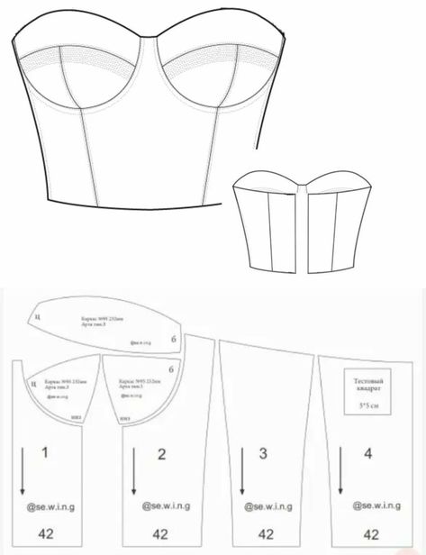 Pola Bra, Corset Sewing Pattern, Corset Pattern, Diy Clothes Design, Fashion Design Patterns, Sew Ins, Diy Fashion Clothing, Sewing Design, Diy Sewing Clothes