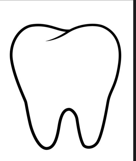 Tooth Drawing Cute, Teeth Drawing For Kids, Tooth Template, Teeth Emoji, Tooth Drawing, Dentist Crafts, Tooth Outline, Tooth Clipart, Cartoon Tooth