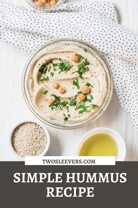 Tahini Chickpeas, Vegan Picnic Ideas, Hummus Without Tahini, Easy Hummus Recipe, Hummus Ingredients, Bean Hummus, Hummus Recipe Homemade, Seven Layer Dip, Vegan Dips