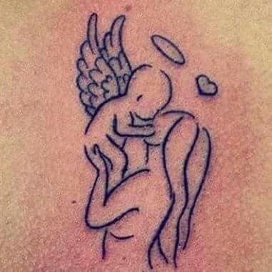 Baby Memorial Tattoos, Baby Angel Tattoo, Remembrance Tattoos, Mommy Tattoos, E Tattoo, Memorial Tattoos, Baby Tattoos, Angel Tattoo, Mom Tattoos