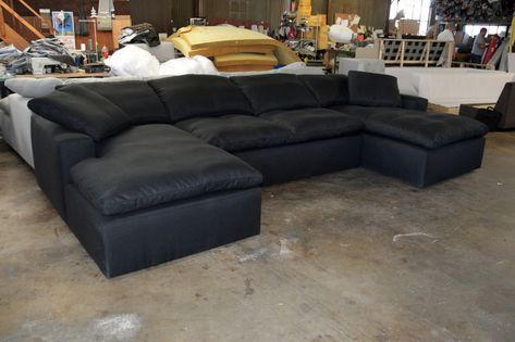 Restoration Hardware Cloud U Sectional replica in black | Flickr Cloud Couch Black, Black Cloud Couch, Miami Apartment Decor, Restoration Hardware Cloud Couch, Restoration Hardware Cloud, U Sectional, Couch Black, Crib Ideas, Miami Apartment