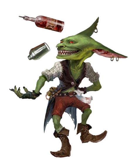 Male Goblin Bard Barkeep Neekle Burnwater - Pathfinder 2E PFRPG PFSRD DND D&D 3.5 4E 5E 5th ed d20 fantasy Goblin Bard, Pathfinder 2e, Goblin Art, Dnd Stories, Pathfinder Character, Dnd Races, Heroic Fantasy, Fantasy Collection, Dungeons And Dragons Characters