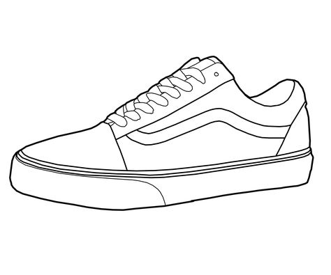 Vans Shoe Drawings Custom Vans Old Skool, Vans Wallpaper, Van Drawing, Outfits With Vans, Sneakers Sketch, Shoe Template, Sneakers Drawing, Shoe Sketches, Shoe Design Sketches