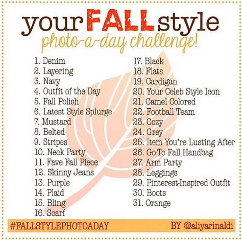 October Style Challenge, November Style Challenge, October Photo Challenge, November Photo Challenge, Instagram Challenges, Photography Challenges, October Challenge, Camera Tutorial, November Challenge