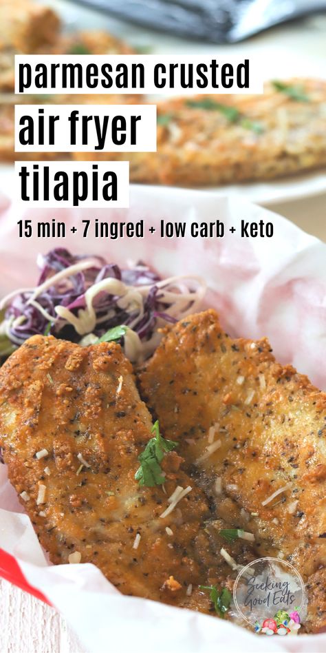 Different Ways To Make Tilapia, Different Ways To Cook Fish, Tilapia Recipes Low Calorie, Tilapia Recipes Baked Healthy Low Carb, Talapia Ideas Air Fryer Keto, Talpia Fish Air Fryer, Airfryer Tilapia Recipes, Baked Tilapia Recipes Air Fryer, Fish Air Fryer Recipes Tilapia