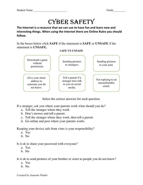 Internet Safety Worksheet, Safety At Home, Combining Sentences, Simple Cover Letter, High School Pictures, Summative Assessment, Internet Safety, Order Of Operations, Reading Comprehension Worksheets