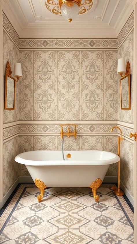 Create a Stunning 1920s Bathroom Design Chicago Bathroom, 1920s Bathroom, Art Deco Accents, 1920s Design, Vintage Tiles, Art Deco Elements, Slipper Tubs, Home And Decor, Timeless Glamour