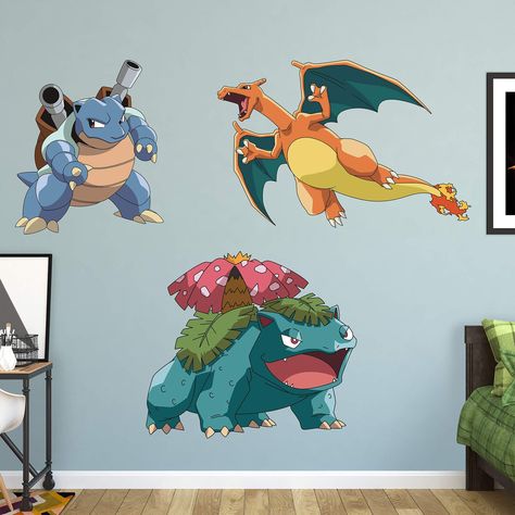 Fathead Pokemon Stage 2 Wall Decal Collection Pokemon Wall Stickers, Pokemon Wall Decals, Disney Cars Bedroom, Diy Pokemon, Pokemon Decor, Pokemon Room, Pokemon Diy, Kids Graphics, Custom Wall Decals