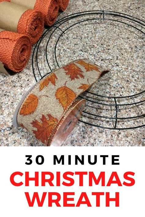 Looking for a cheap Christmas wreath idea for front door? check out this simple wreath decoration for Christmas Holiday. #hometalk Cheap Christmas Wreath, Wreath Diy Easy, Cheap Christmas Wreaths, Easy Burlap Wreath, Easiest Burlap, Christmas Wreath Diy, Burlap Wreath Tutorial, Simple Wreath, Holiday Wreaths Diy