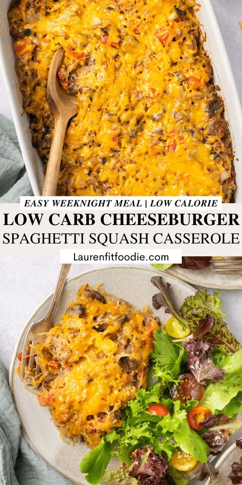 Squash Casserole Low Carb, Cheeseburger Spaghetti, Squash Recipes Easy, Casserole Low Carb, Spaghetti Squash Recipes Easy, Spaghetti Squash Casserole, Low Carb Low Calorie, Baked Squash, Carnitas Recipe