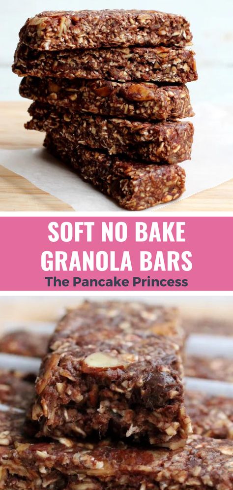 Date Granola Bars, Soft Granola, Pancake Princess, Protein Granola Bars, Chocolate Granola Bars, Energy Bars Recipe, No Bake Granola Bars, Protein Granola, Healthy Granola Bars