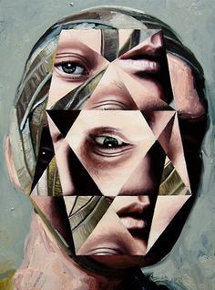 "Lets FACE it, she could really do with a bit of MAKE UP???? Anyone...... Warp Records, Distortion Art, Geometric Painting, Gcse Art, A Level Art, Arte Popular, Cubism, Design Graphique, Art Plastique