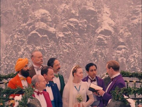 Grand Budapest Hotel | wedding M. Gustave Ralph Fiennes, Zero Moustafa Tony Revolori, Agatha Saoirse Ronan, M. Ivan Bill Murray, lookout Wes Anderson frame still shot screensaver wallpaper Tony Revolori, Face Sweating, The Grand Budapest Hotel, Wes Anderson Movies, Wes Anderson Films, Grand Budapest, Grand Budapest Hotel, Budapest Hotel, True Detective