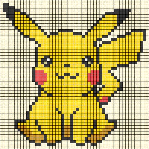 Alpha pattern #83264 | BraceletBook Pikachu Pixel, Pikachu Cross Stitch Pattern, Pikachu Cross Stitch, Pikachu Pattern, Pokemon Cross Stitch Patterns, Pikachu Crochet, Pokemon Cross Stitch, Pokemon Pattern, Pixel Art Pokemon