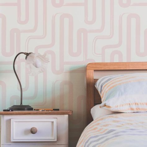 12 Best Trendy Peel and Stick Bedroom Wallpaper Ideas Peel And Stick Removable Wallpaper, Pink Lines Wallpaper, Pink Line Wallpaper, Dorm Wallpaper, Pink Peel And Stick Wallpaper, Peel And Stick Wallpaper Pink, Renter Friendly Wall Decor, Renter Friendly Wall, Renter Friendly Wallpaper