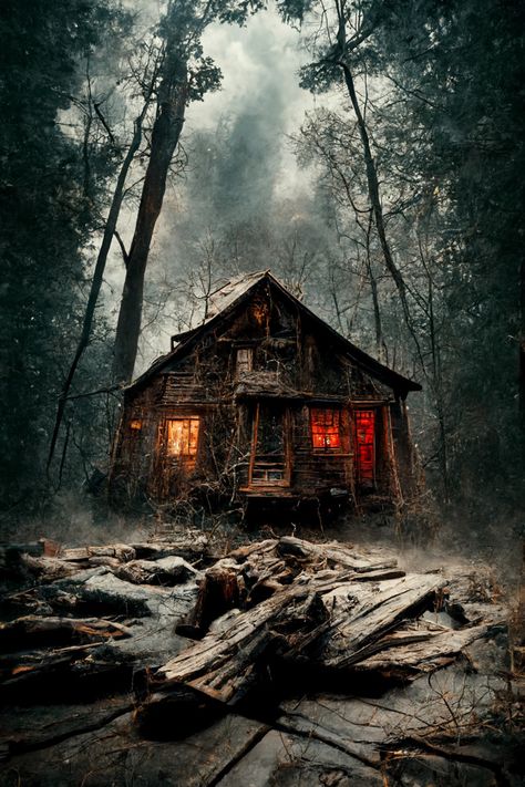 Haunted House Pictures, Haunted House Drawing, Halloween Live Wallpaper, Cottage Illustration, Stone Cabin, Eerie Places, Scary Houses, Creepy Houses, Iphone Dynamic Wallpaper