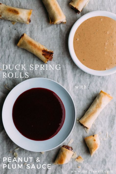 Duck Spring Rolls, Vegetable Egg Rolls Recipe, Cooking Vision Board, Plum Sauce Recipe, Chinese Spring Rolls, Vegetable Egg Rolls, Chinese Appetizers, Vanilla Slice, Egg Rolls Recipe