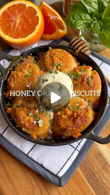 ROB & HALEY WALL | CLEAN RECIPES on Instagram: "HONEY ORANGE BISCUITS🍯🍊
 
Love oranges and craving a sweet and savory dessert!? These HONEY ORANGE BISCUITS have a delicious caramelized honey orange bottom and a cinnamon buttery top! We finished them with vanilla ice cream, fresh basil, sea salt and orange zest for a refreshing dessert as the weather heats up! RECIPE POSTED BELOW!
 
👉🏻Follow @walleats for more clean recipes and food product recommendations!
 
Ingredients:
-6 Cappello’s Buttermilk Biscuits, frozen
-3 tbsp honey
-1 tbsp fresh squeezed orange juice                     
-1/8th teaspoon vanilla extract
-3 tbsp butter, room temp
-¼ tsp cinnamon 
-Vanilla ice cream, to preference
-Fresh basil, chopped, to preference
-Orange zest, to preference
-Coarse Sea Salt, to preference Wall Cleaner Recipe, Orange Biscuits, Caramelized Honey, Fresh Squeezed Orange Juice, Frozen 3, Savory Dessert, Squeezed Orange Juice, Cream Fresh, Refreshing Desserts