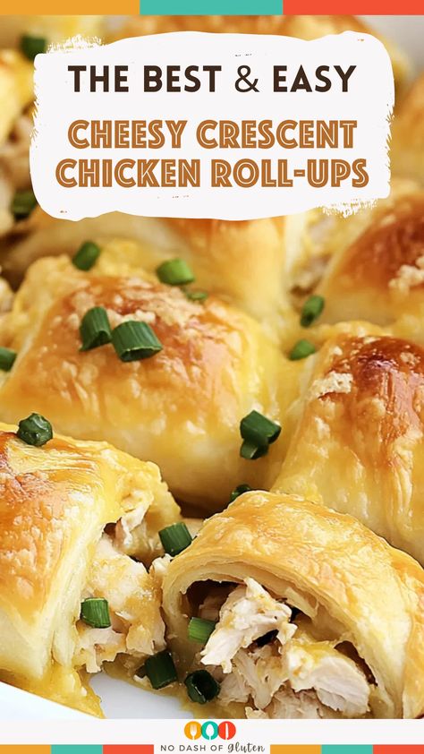 Cheesy Crescent Chicken Roll-Ups Chicken And Crossant Recipes Roll Ups, Chicken Wrapped In Crescent Rolls, Chicken Rolls Ups, Crescent Chicken Roll Ups, Cheesy Chicken Crescent Rolls, Chicken Croissant Rolls, Chicken Crescent Roll Recipes, Bbq Chicken Roll Ups, Chicken Roll Ups Crescent