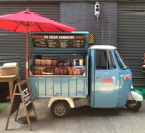 Sandwich Truck, Coffee Food Truck, Gerobak Dorong, Mobile Coffee Shop, Coffee Van, Mobile Food Cart, Food Truck Business, Food Cart Design, Ice Cream Cart