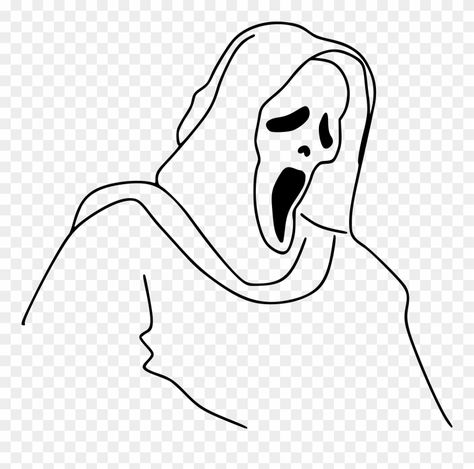 Ghost Face Drawing Easy, Ghostface Drawing Easy, Movie Canvas Painting, Face Coloring Pages, Simple Face Drawing, Face Coloring, Ghost Drawing, Tree Drawings Pencil, Drawing Face