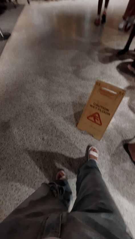 Caution wet floor sign. Floor Aesthetic, Wet Floor Sign, Sign Aesthetic, Wet Floor Signs, Super Market, Wet Floor, How To Take Photos, Close Up, A Photo