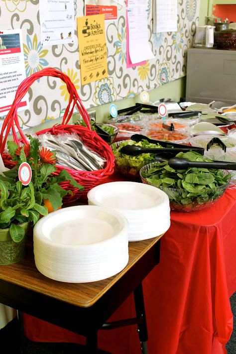 Teacher Appreciation Week : "Thank you for Helping our Children Bloom!" : Salad Bar Luncheon Coffee Teacher Appreciation, Teacher Luncheon Ideas, Classroom Kindness, Teacher Appreciation Lunch, Teacher Appreciation Luncheon, Teacher Lunches, Teacher Morale, Luncheon Ideas, Teachers Week