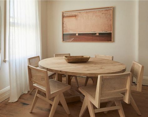 Antique Bench, Circular Dining Table, Mcm House, Buffet Console, Neutral Interiors, White And Beige, Antique Market, Key Design, Rectangular Dining Table