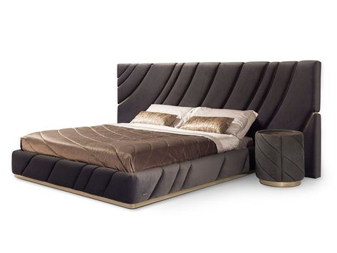 Download catalogue and price list of Ultrasound | bed By visionnaire, fabric double bed with upholstered headboard design Alessandro La Spada, ultrasound Collection Bed With Upholstered Headboard, Sofa Design Wood, Bed Headboard Design, Luxury Furniture Sofa, Gorgeous Bed, Modern Headboard, Dreams Beds, Luxury Bed, Bedroom Bed Design