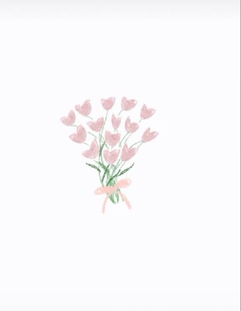 Flower Aesthetic Drawing Wallpaper, Pink Aesthetic Flowers, Aesthetic Flowers Wallpaper, Ig Icon, February Wallpaper, Coquette Wallpaper, Pink Flower Bouquet, Drawing Wallpaper, Simple Phone Wallpapers