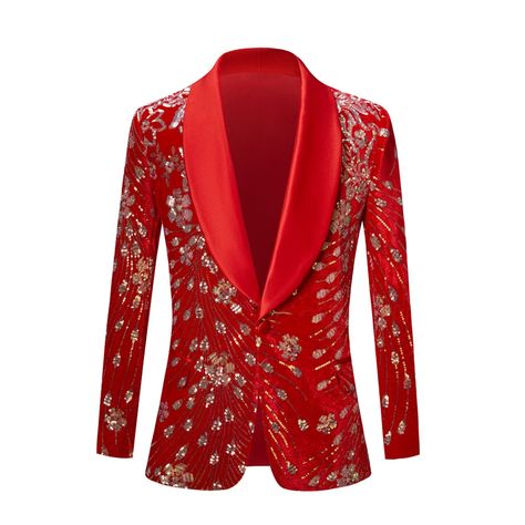 PRICES MAY VARY. 90% Polyester, 10% Viscose 进口 Polyester lining Button closure MATERIAL: Polyester blend fabric, featuring shinny sequins and velvet fabric, fine workmanship, the floral sequins tuxedo is soft, breathable, luxury and decent. DESIGN: One button closure, single breasted, shawl lapel, 2 flap hand pockets. The luxury and fashion jacket design can show your masculine charm. HOW TO CHOOSE SIZE- Please check the table in the description carefully to avoid wasting time and money on retur Costume Viking, Blazer Collar, Button Shawl, Cocktail Vintage, Wedding Casual, Man Clothes, Stylish Man, Stylish Blazer, Sequin Formal Dress