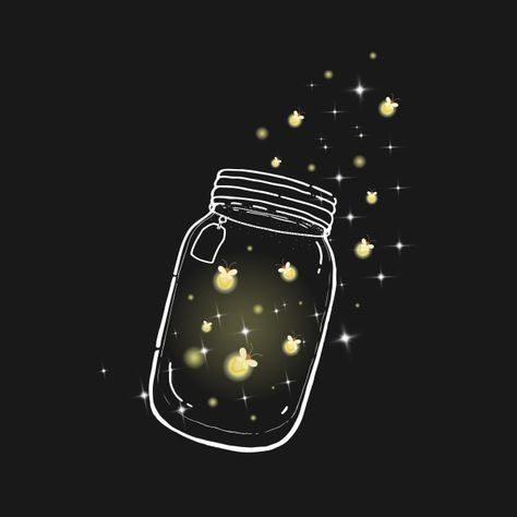 Fire Fly, Fire Flies, Fireflies Art, Firefly Doodle, Firefly Sketch, Jar Of Lightning Bugs Tattoo, Jar Illustration, Jar With Fireflies Tattoo, Firefly Jar Drawing