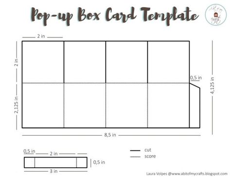 Free Pop-Up Box Card Template - Laura Volpes - Handmade Cards Box Card Template, Box Cards Tutorial, Pop Up Card Templates, Pop Up Box, Pop Up Box Cards, Box Cards, Postcard Template, Interactive Cards, Card Templates Free