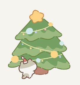 Cat In Christmas Tree Drawing, Aesthetic Christmas Tree Drawing, Christmas Tree Cute Drawing, Christmas Tree Cartoon Drawing, Christmas Cute Drawing, Tree Drawing Wallpaper, Cute Christmas Tree Drawing, Noel Cute, Cute Christmas Doodles