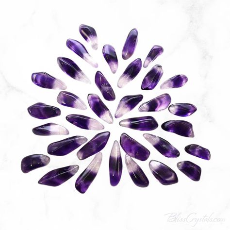 @blisscrystals posted to Instagram: Need some extra relaxation, tranquility, and serenity in your life? Reach for Amethyst! These little Dogtooth Amethyst beauties are perfect for placing all over your space to help invite that soothing Amethyst energy in 💜 We suggest using these gorgeous minis to create crystal grids both in small form and large form! What would you do with these little Amethyst cuties? If you want to shop these adorable pieces then head to the link in our bio @b Crystals Healing Grids, Banded Amethyst, Purple Gemstones, Spiritual Space, Crystals For Healing, Virgo Zodiac Sign, Amethyst Tumbled, Brazil Colors, Chevron Amethyst