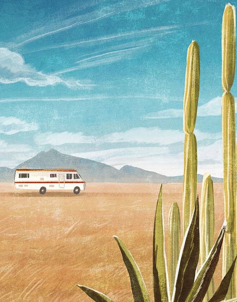 Breaking Bad Artwork, Breaking Bad Painting Easy, Breaking Bad Painting, Breaking Bad Rv, Rv Vintage, Breaking Bad Poster, Camper Vintage, Bad Painting, Vase Ideas