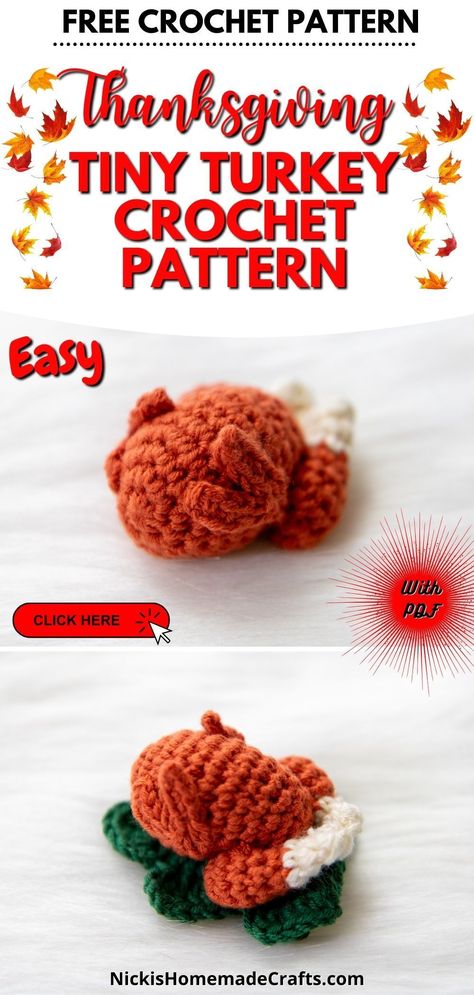 Thanksgiving Turkey Crochet Pattern, Crochet Turkey Leg Pattern Free, Free Crochet Patterns Amigurumi Thanksgiving, Crochet Turkey Hat Pattern Free, Crochet Turkey Applique, Crochet Turkey Amigurumi, Crocheted Thanksgiving Decorations, Crochet Thanksgiving Appliques, Turkey Amigurumi Free Pattern