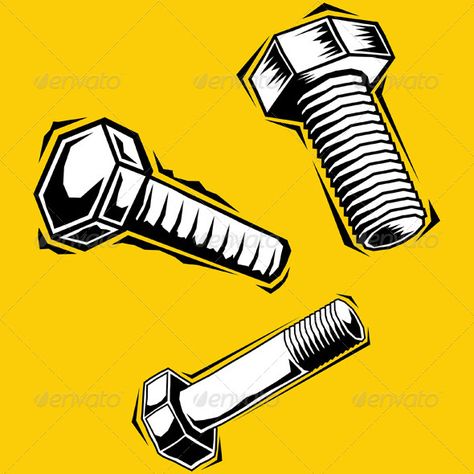 Screw Illustration, Tool Illustration, Hammer Tattoo, Motorcycles Logo Design, Gas Mask Art, Tool Tattoo, Logo Yellow, Vector Art Design, Screwdriver Tool