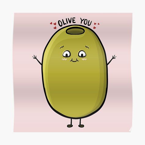 Olive Quotes, Olive Cartoon, Hello Greeting, Food Cute, Wedding Shower Themes, Cartoon Tattoos, Shower Themes, Art Tattoos, Illustration Poster