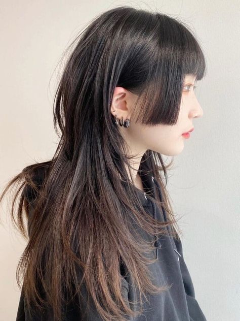 Hime Haircut, Hime Cut, Straight Black Hair, Old Hairstyles, 일본 패션, Long Black Hair, Sleek Hairstyles, Hair Rollers, Long Straight Hair