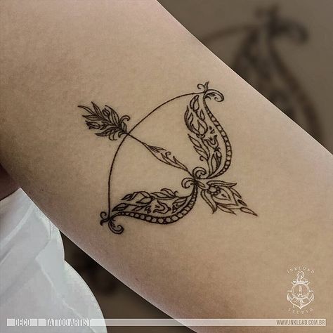 Sagittarius Bow And Arrow, Bow Arrow Tattoos, Bow And Arrow Tattoo, Archery Tattoo, Archer Tattoo, Sagittarius Tattoo Designs, Arrow Tattoos For Women, Sagittarius Tattoo, Ankle Tattoos For Women