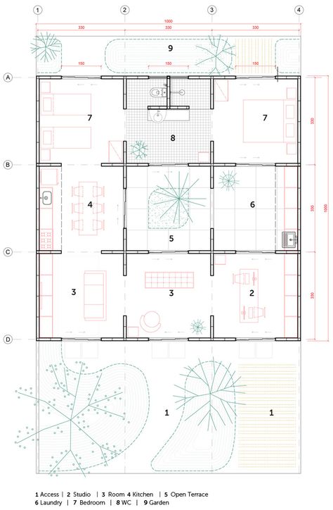 marcos franchini arquiteto house 3e30 #arquitectura #dibujos #plantas #vivienda #unifamiliar Architecture Site Plan, Atrium House, Off Grid House, Modular Housing, Architectural Floor Plans, Architecture Model Making, Site Plans, Architecture Graphics, Plan Drawing