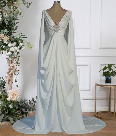 Elegant V Neck Wedding Dresses Long for Bride Wedding Fantasy Dress, Fae Wedding Dress, Greek Wedding Dress, Viking Wedding Dress, V Neck Wedding Dresses, Fantasy Wedding Dress, Greek Wedding Dresses, Wedding Dresses Vintage Princess, Bride 2024