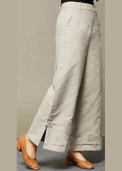 Cotton Linen Pants Women, Clothing Fabric Patterns, Women Trousers Design, Linen Style Fashion, Cotton Pants Women, Casual Linen Pants, Retro Pants, Cotton Linen Pants, High Fashion Outfits