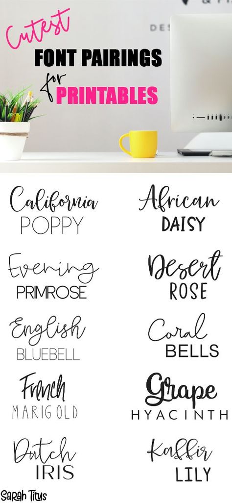 Silhouette Font Pairings, Script And Print Font Combos, Cricut Font Combinations Free, Cute Font Pairings, Cute Canva Font Combinations, Best Fonts For T Shirts, Font Pairing Dafont, Font Pairs Canva, Cricut Font Pairing