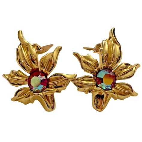 Emmons Signed Clip On Earrings Floral Rhinestone 1970's Boho Emmons Jewelry, Boho Shops, Ear Clips, Mother's Day Gift, Clip On, Clip On Earrings, Mother's Day Gifts, Mother's Day, 1970s