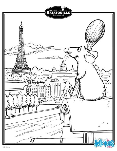 Ratatouille's Remy in Paris coloring page Ratatouille Disney, Disney Coloring Sheets, Valentine Coloring Pages, Spring Coloring Pages, Valentine Coloring, Disney Colors, Disney Coloring Pages, Cool Coloring Pages, Free Printable Coloring